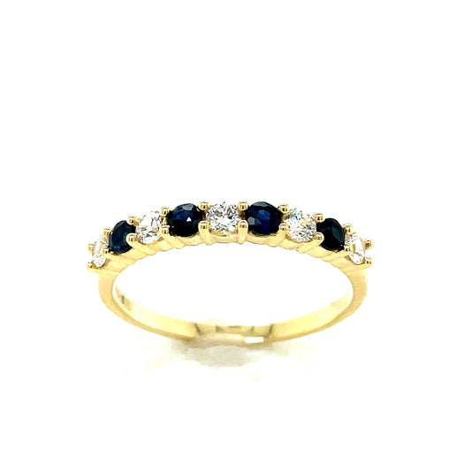 9ct Gold Sapphire And Cubic Zirconia Dress Ring