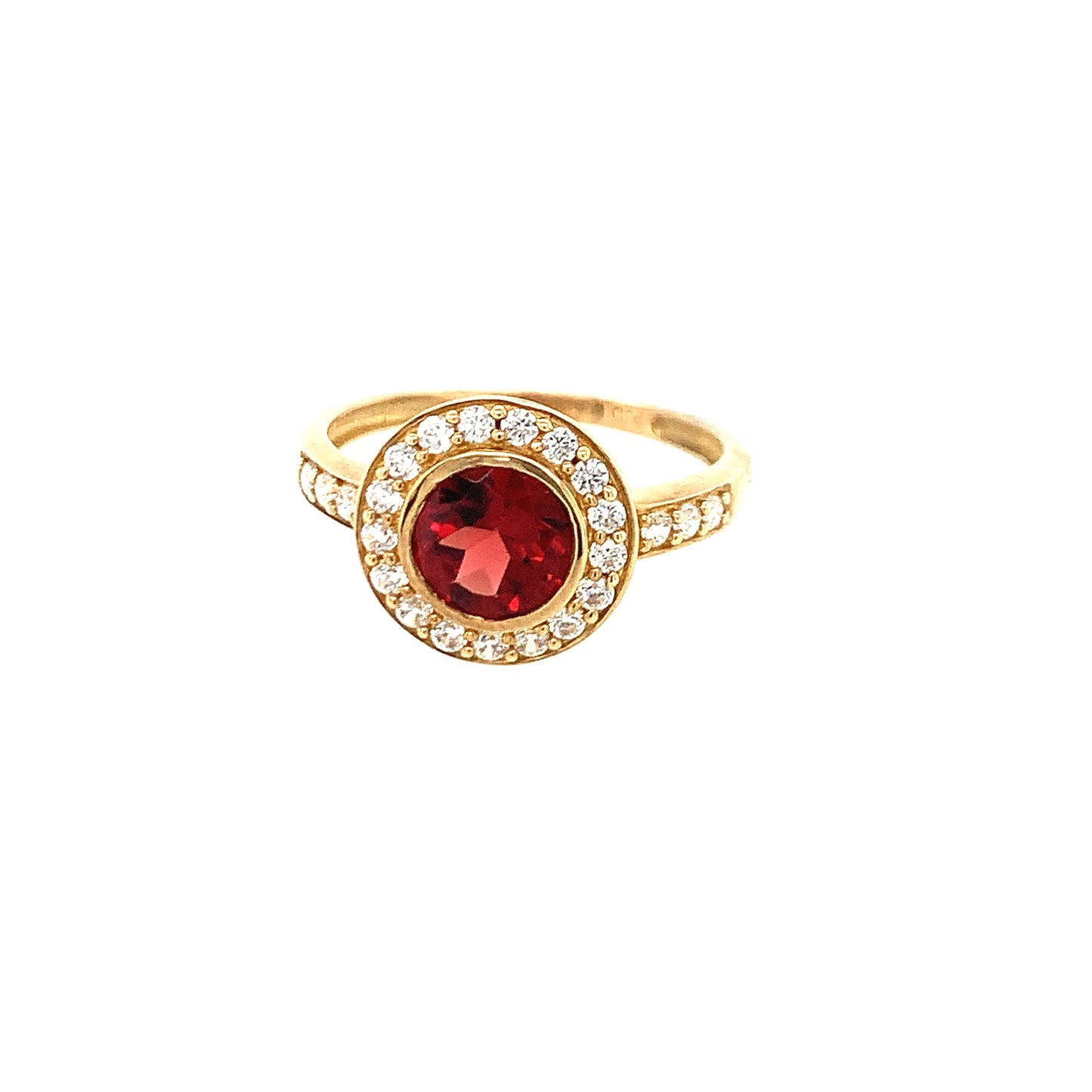 9ct Garnet And Cubic Zirconia Dress Ring