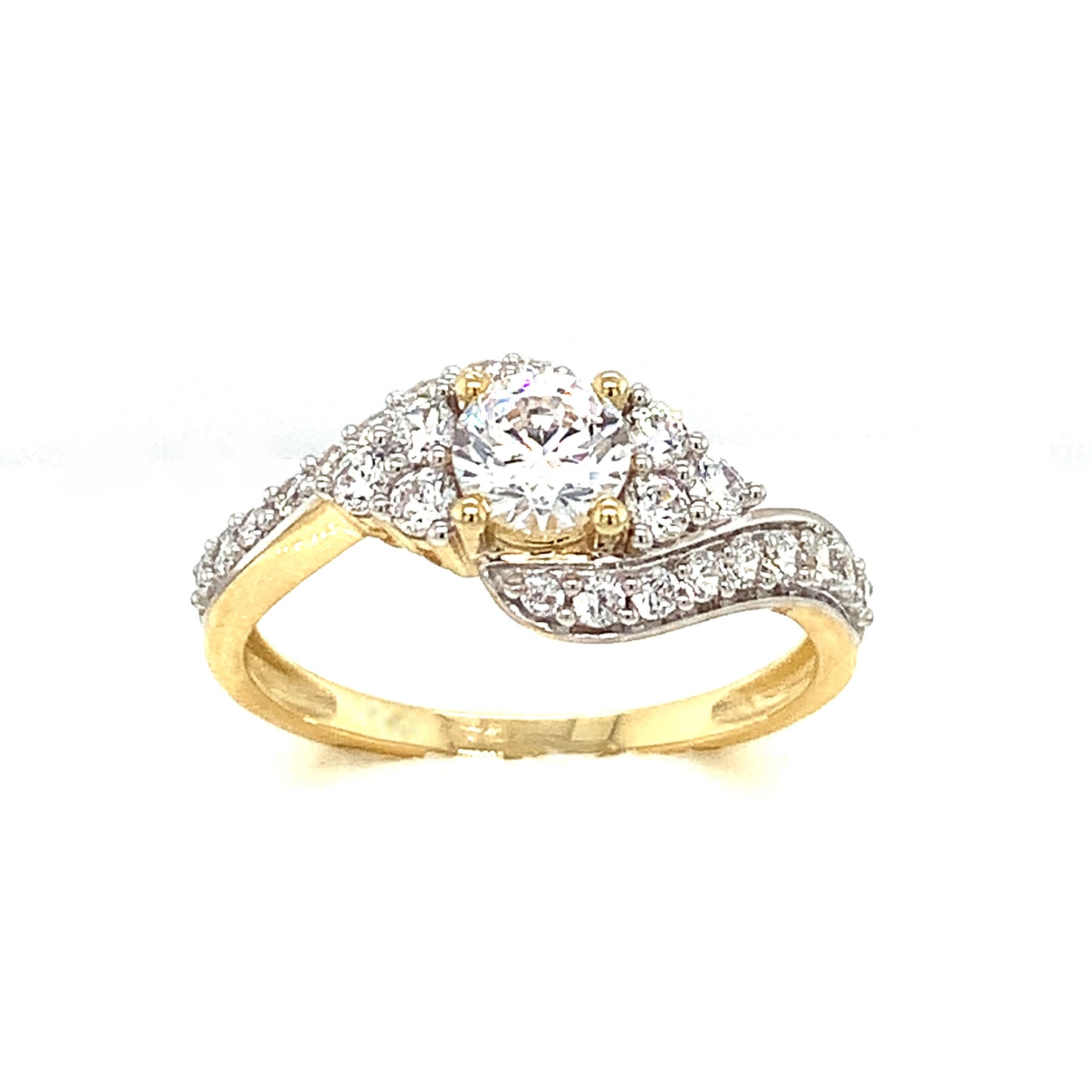 9ct Cubic Zirconia Twist Dress Ring
