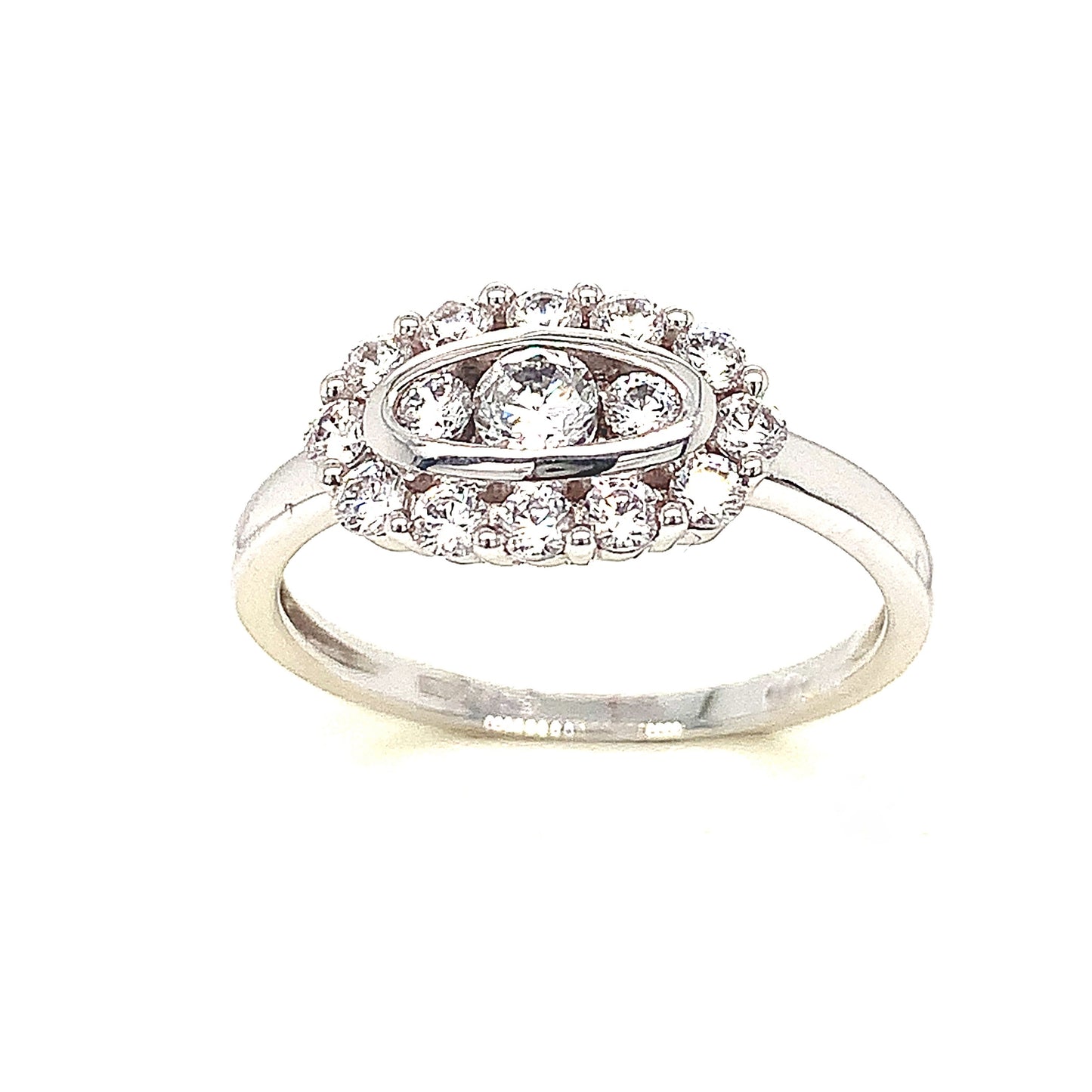 9ct White Gold Cubic Zirconia Dress Ring