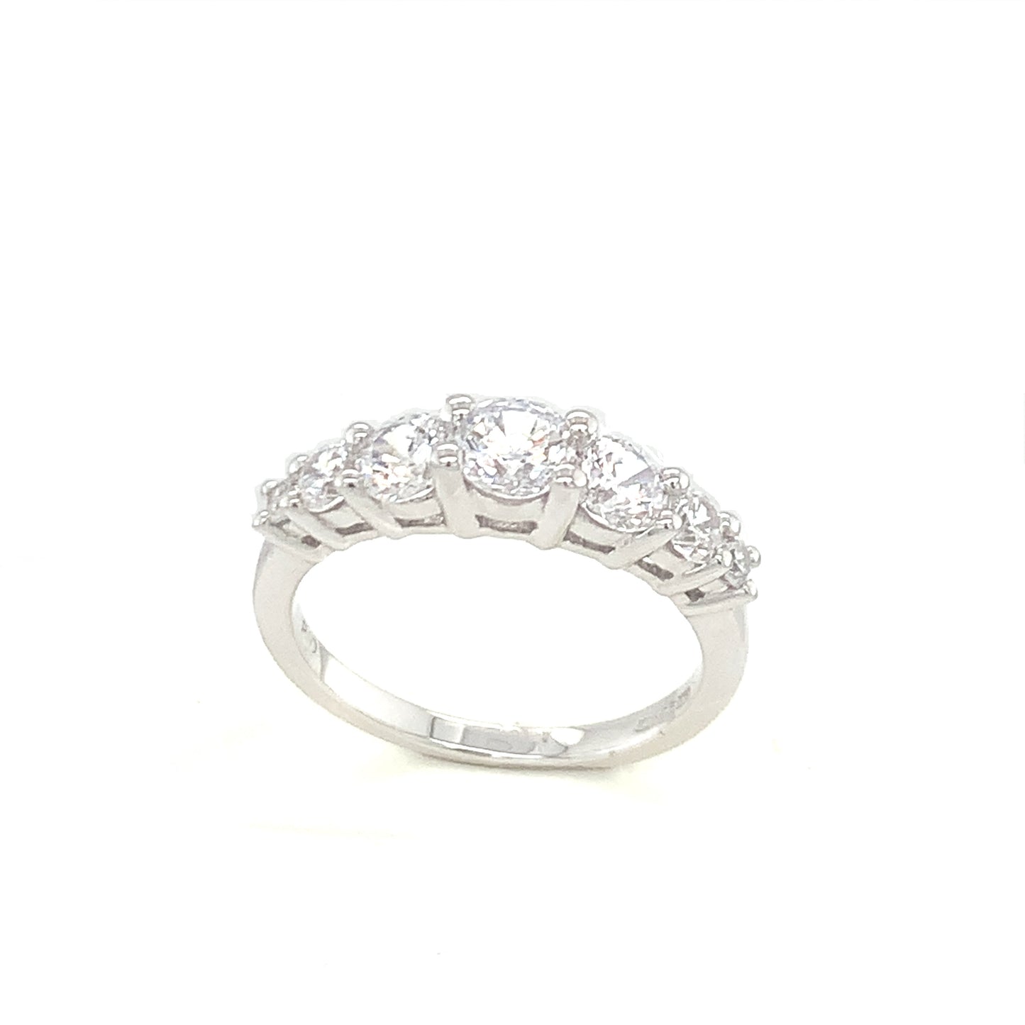 9ct White Gold 7stone Cubic Zirconia Ring