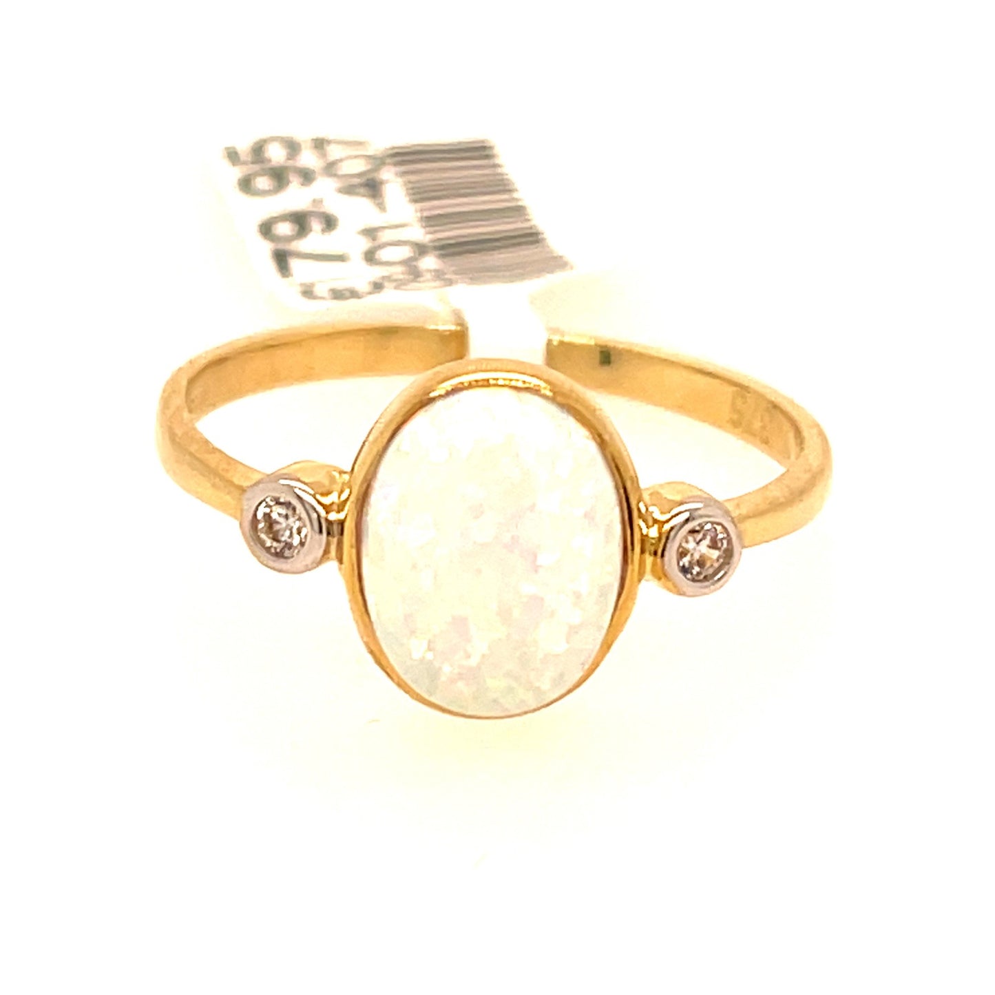 9ct Opal And Cubic Zirconia Ring