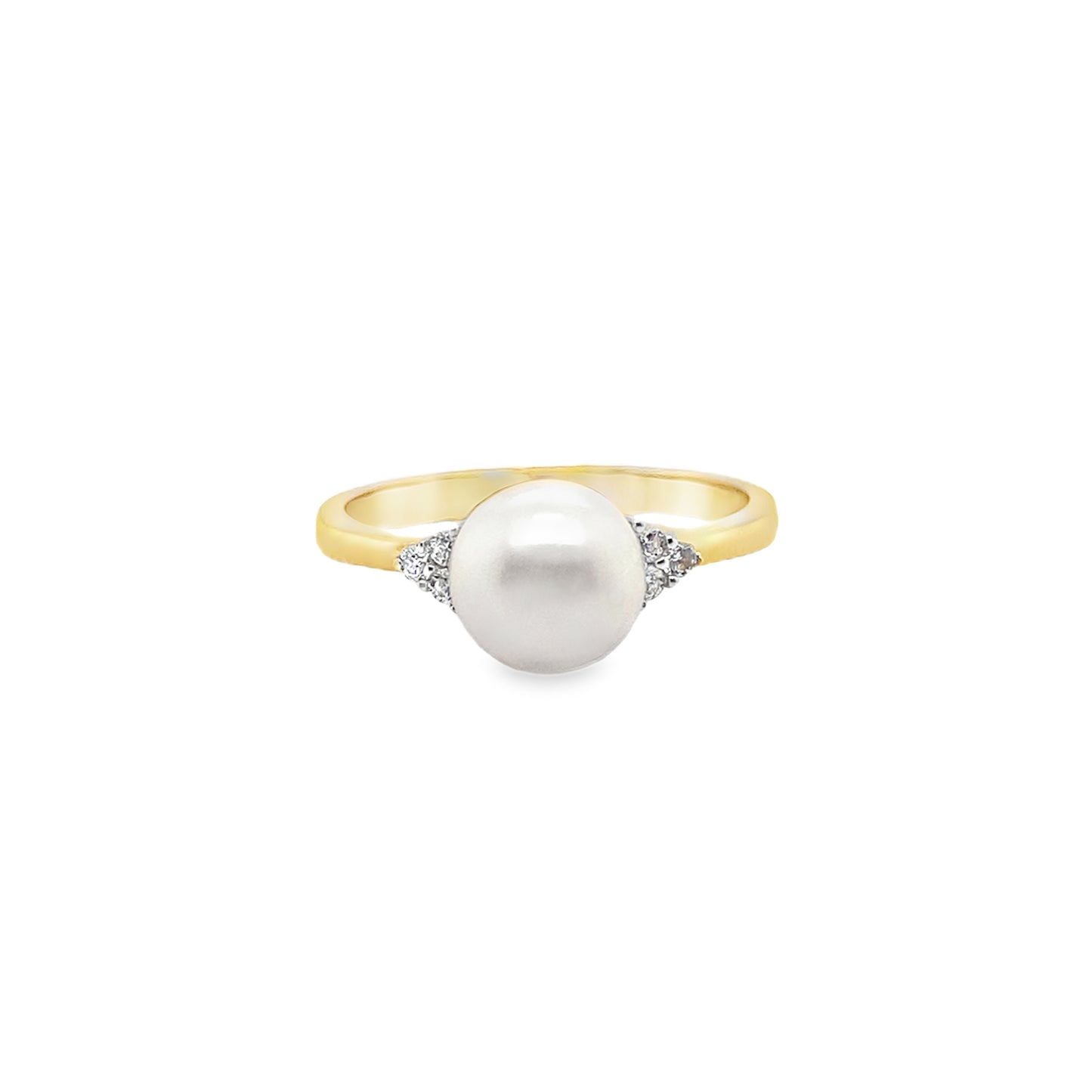 9ct Pearl And Cubic Zirconia Ring