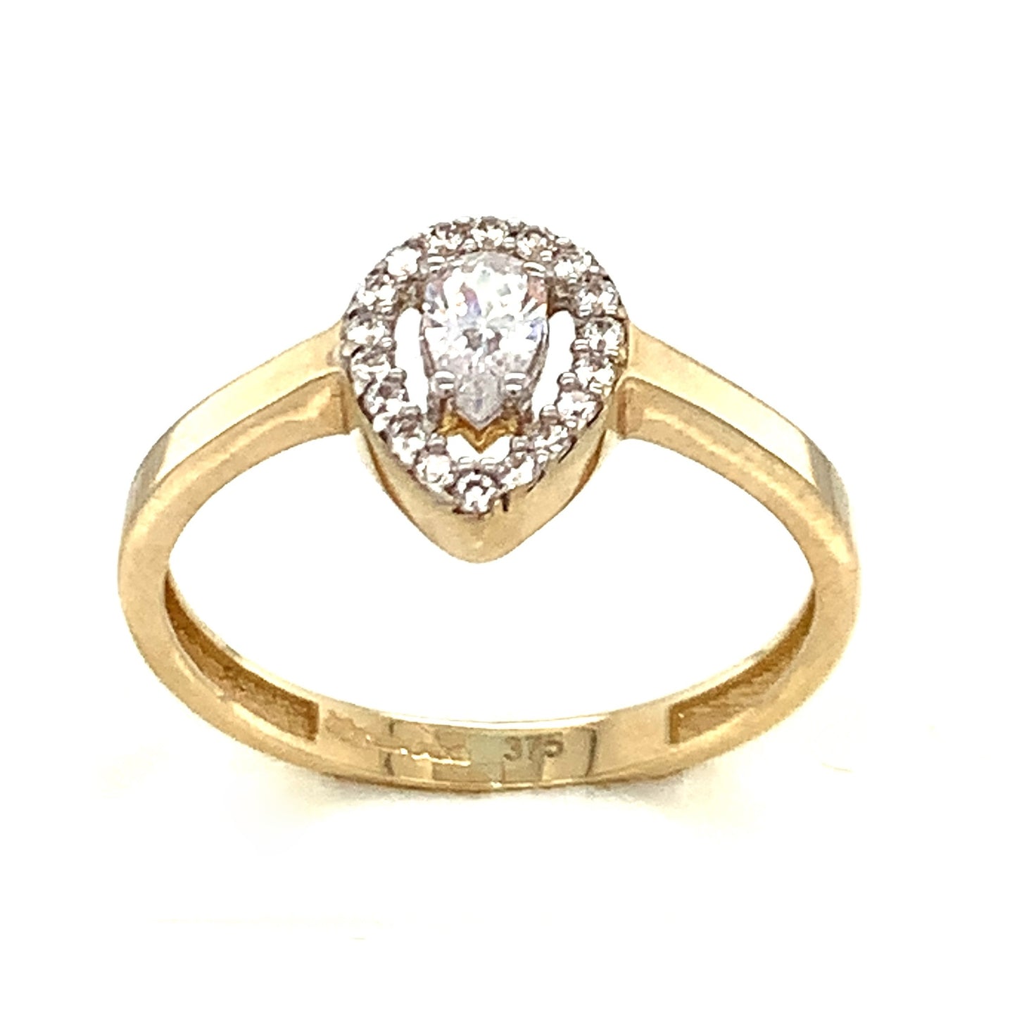 9ct Cubic Zirconia Pear Shaped Ring