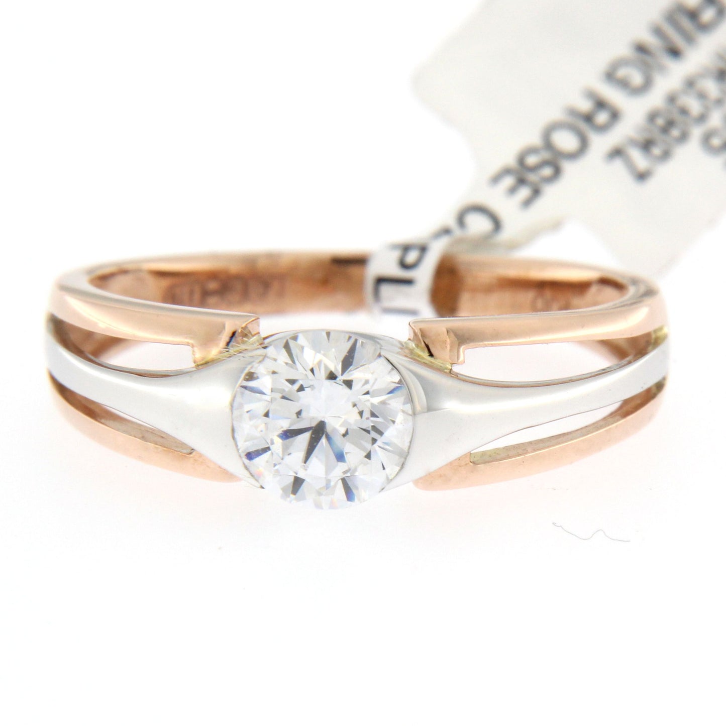9ct Rose Gold Cubic Zirconia Split Shoulders Ring