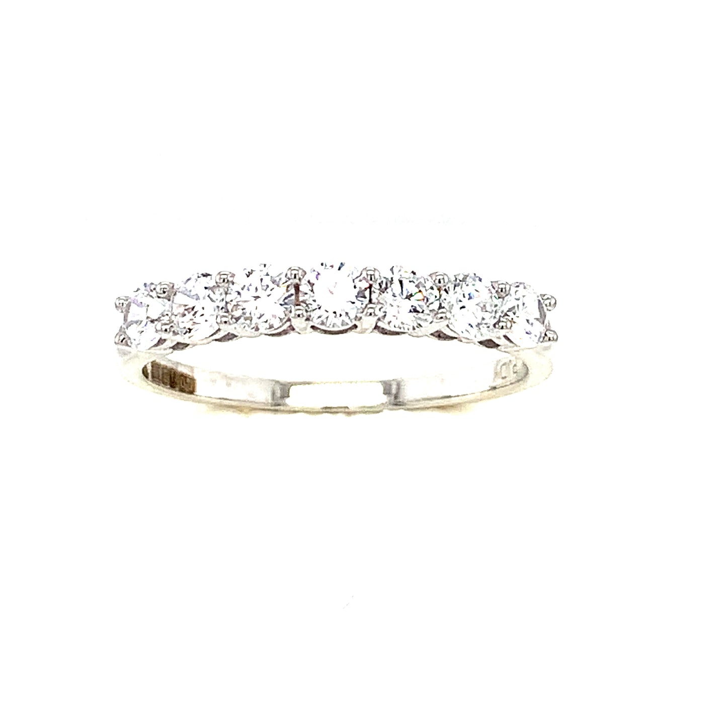 9ct White Gold 7stone Cubic Zirconia Eternity Ring