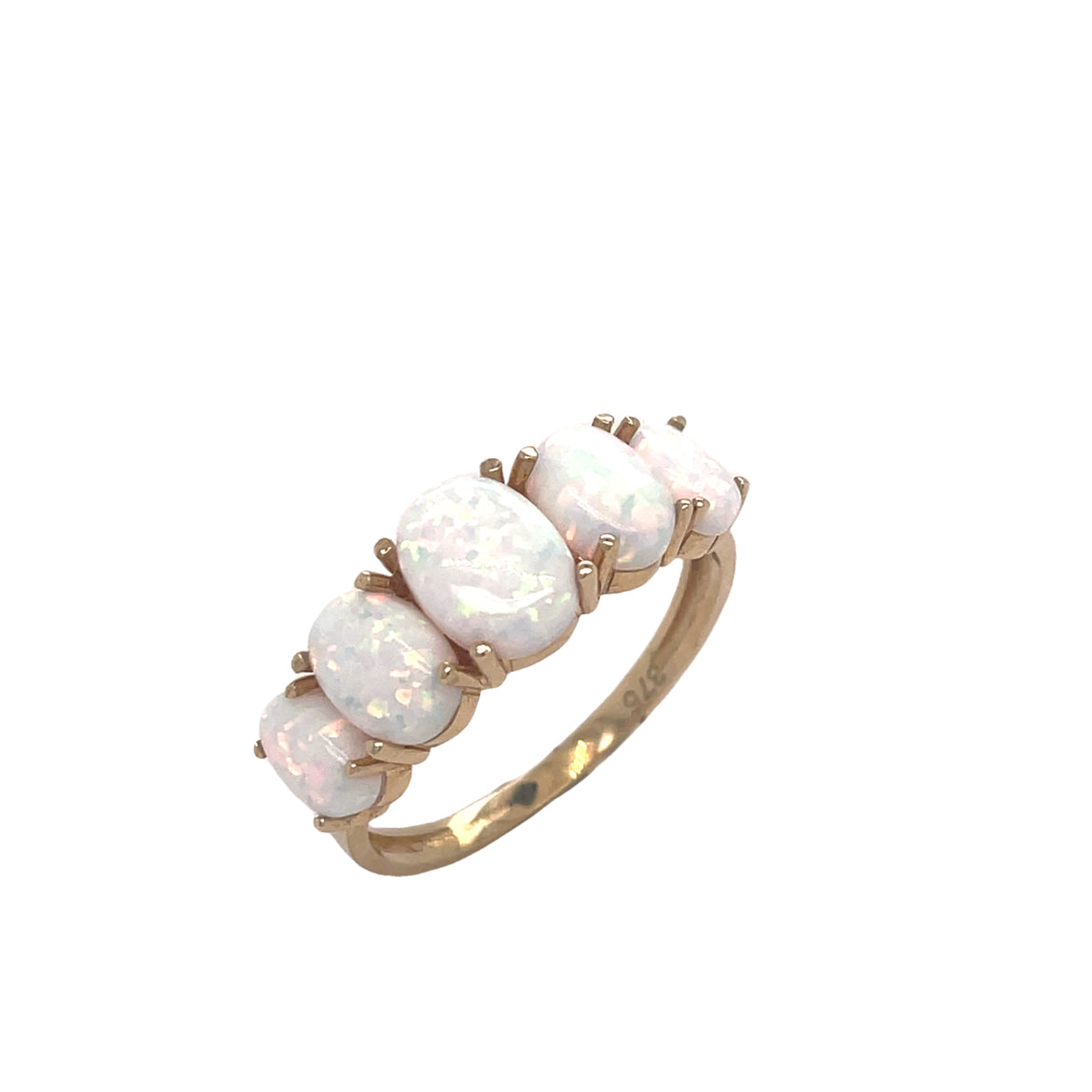 9ct Gold Five Stone Opal Ring
