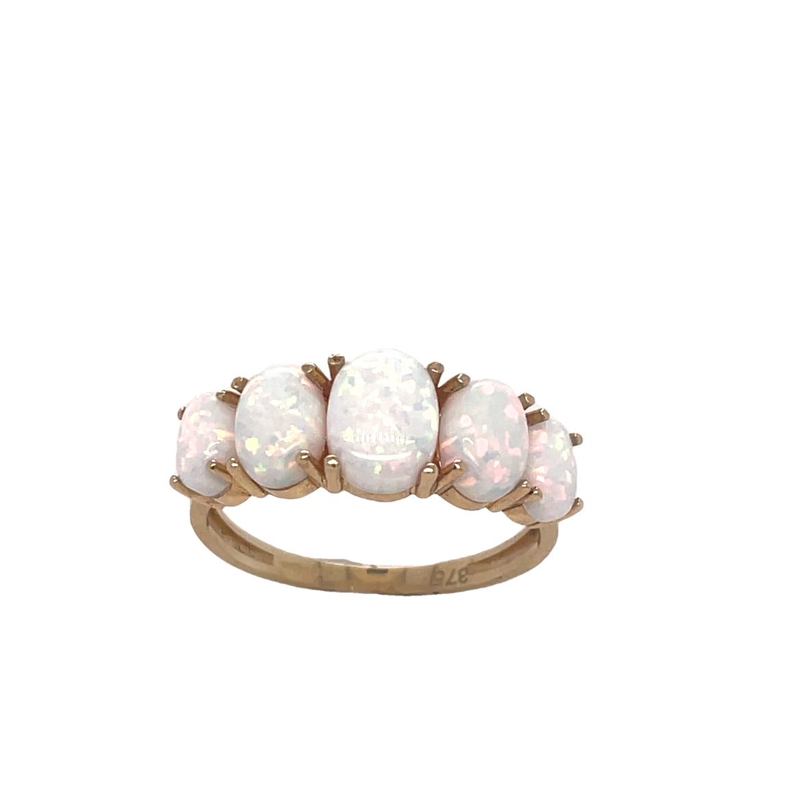 9ct Gold Five Stone Opal Ring