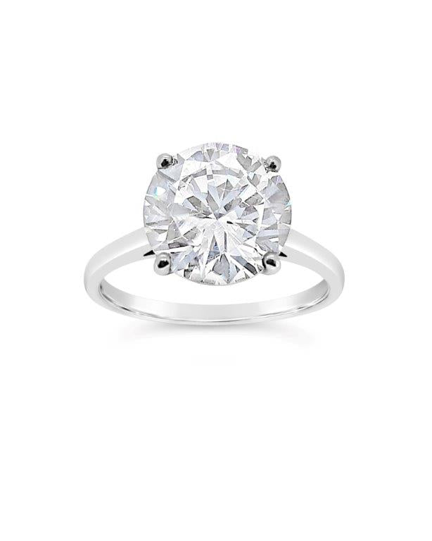 9ct White Gold Cubic Zirconia Solitaire Dress Ring
