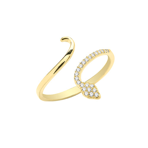 9ct Cubic Zirconia Snake Wrap Ring