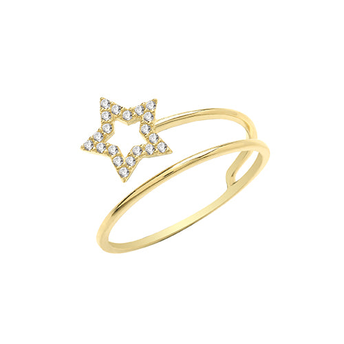 9ct Cubic Zirconia Star Open Ring