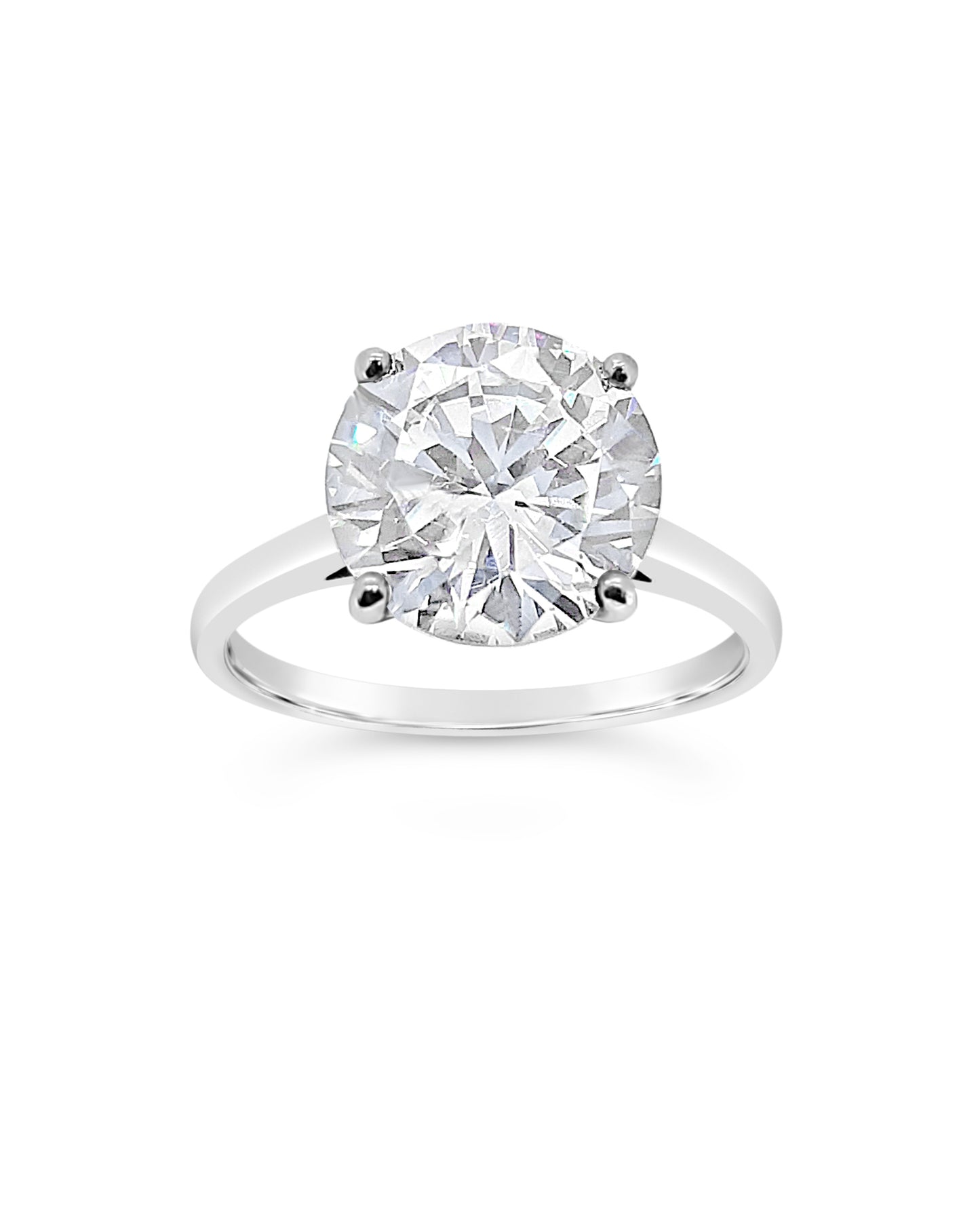 9ct White Gold Cubic Zirconia Solitaire Ring