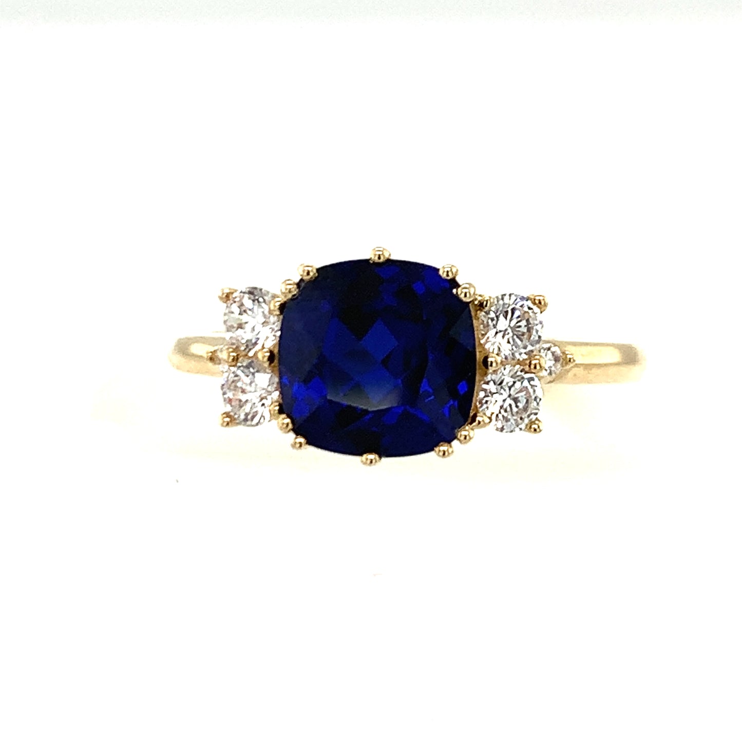 9ct Blue And Cubic Zirconia Dress Ring
