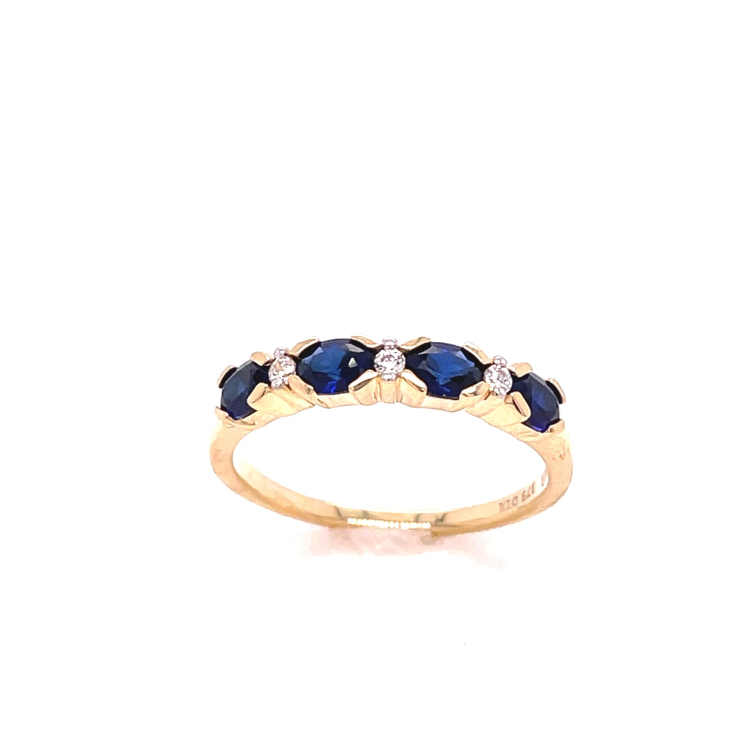 9ct Gold Eternity Ring With Sapphire And Cubic Zirconia