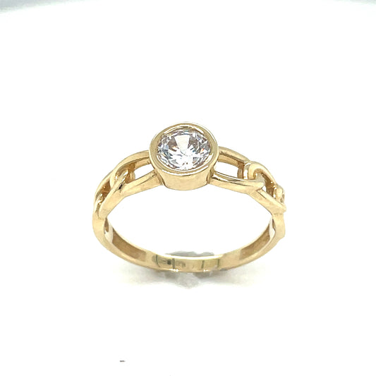 9ct Rubover Cubic Zirconia Dress Ring