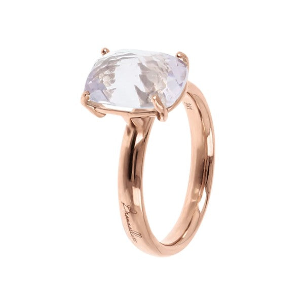 9ct Rose Gold Amethyst Rectangular Ring