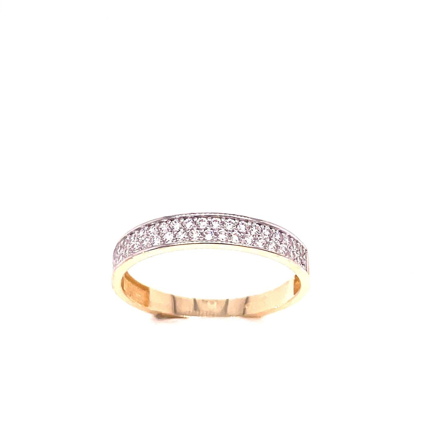 9ct Gold Cubic Zirconia Double Row Eternity Dress Ring