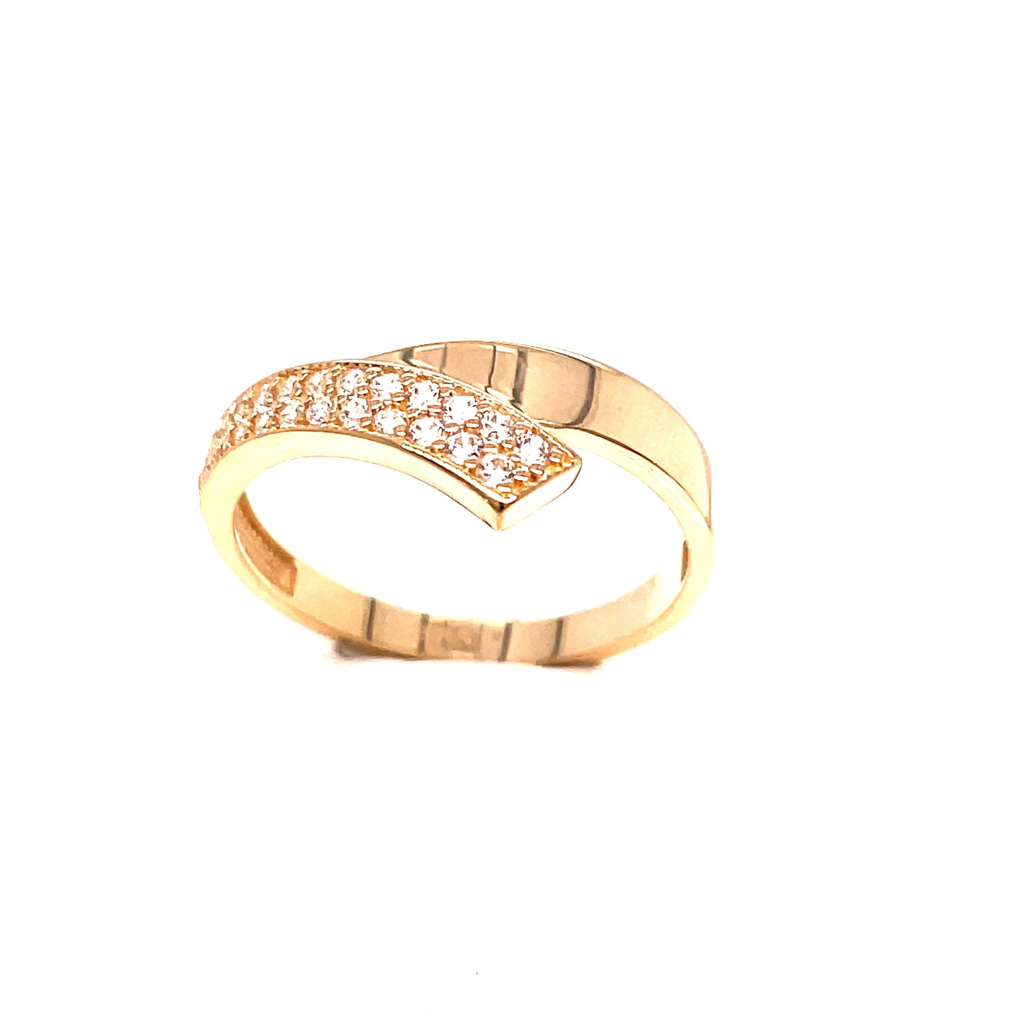 9ct Cubic Zirconia Wishbone Dress Ring