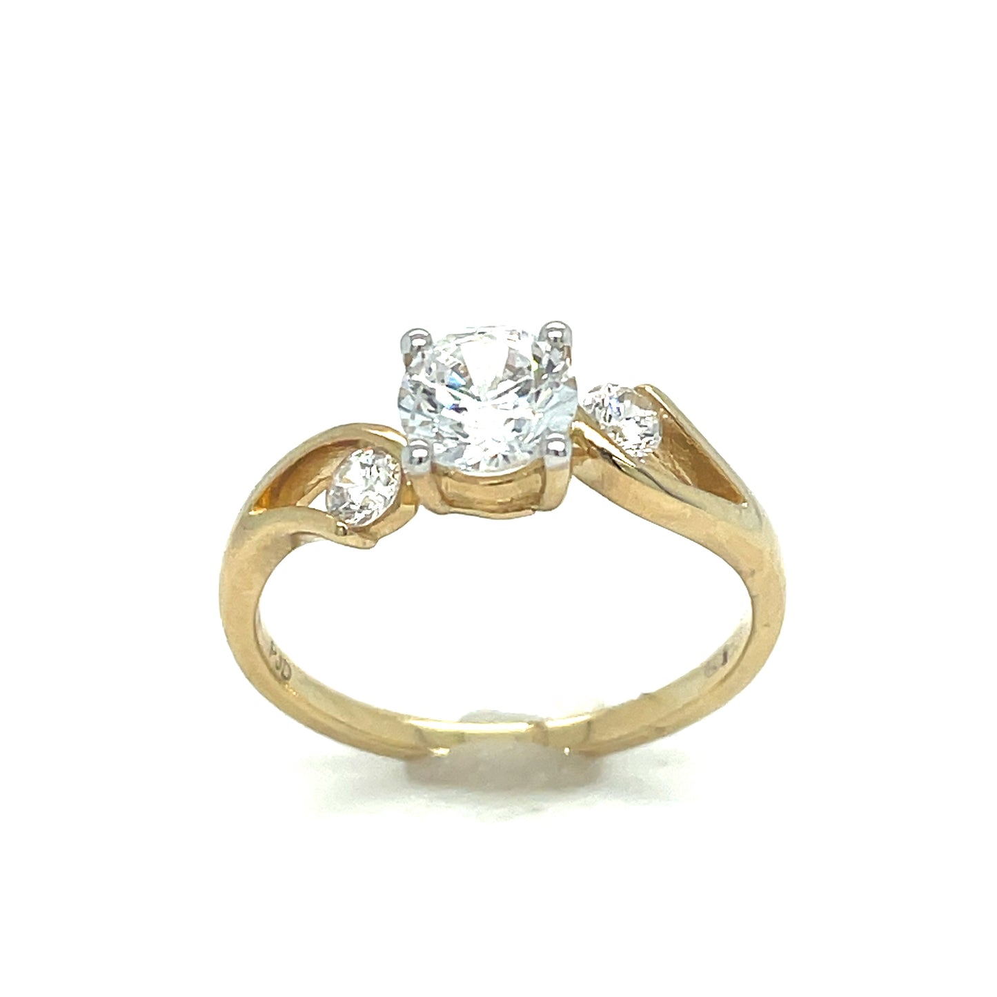 9ct Open Shoulder Cubic Zirconia Twist Dress Ring