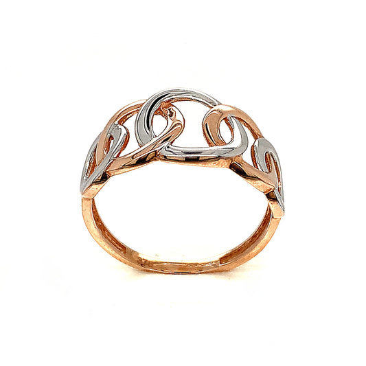 9ct White And Rose Gold Interlocking Ring