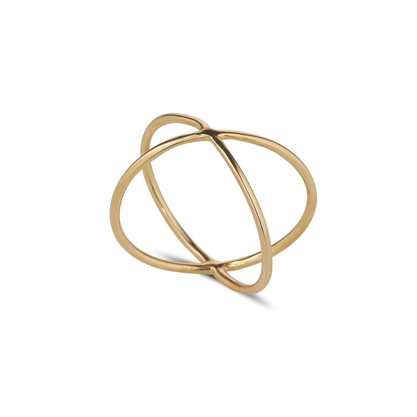 9ct Plain Narrow Crossover Ring