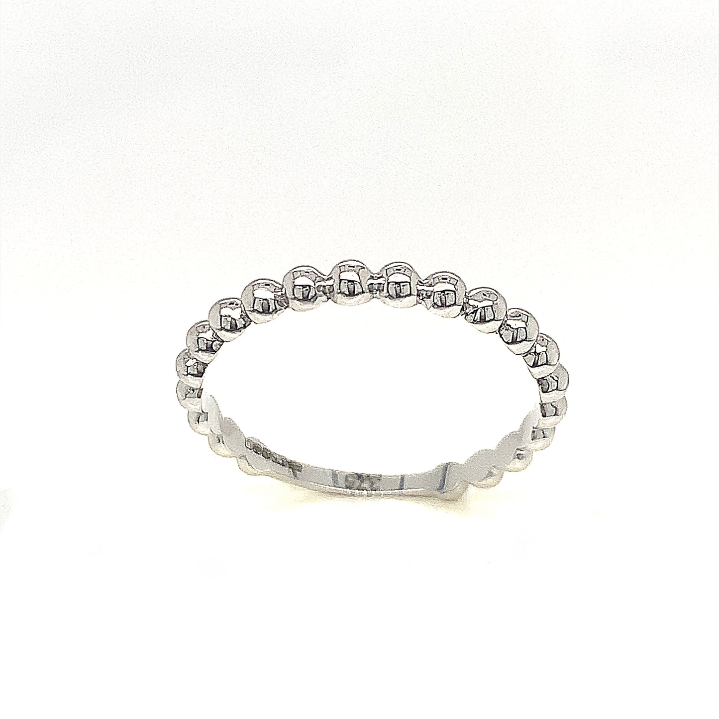 9ct White Gold Beaded Ring