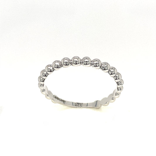 9ct White Gold Beaded Ring