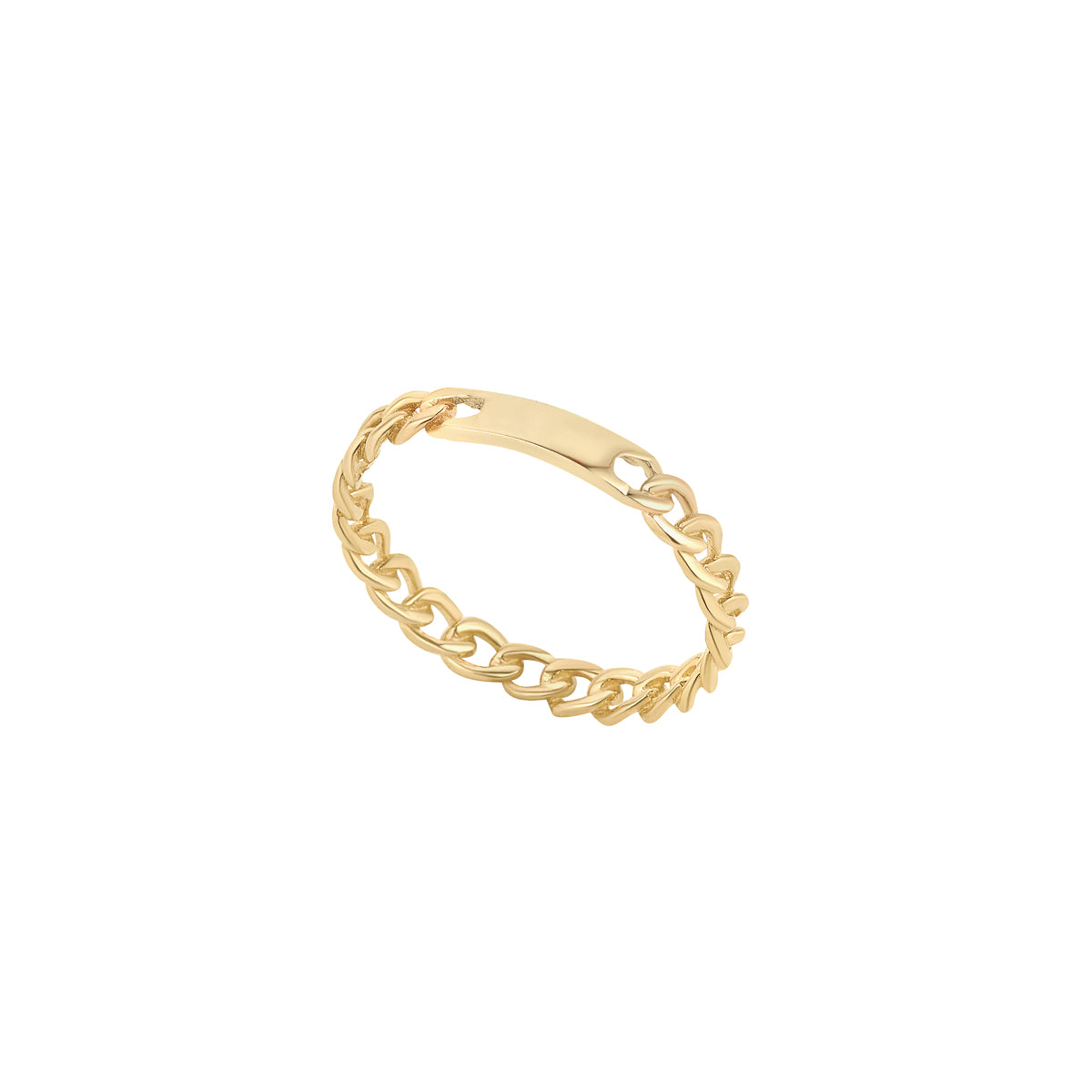 9ct Ring Curb Link Plain