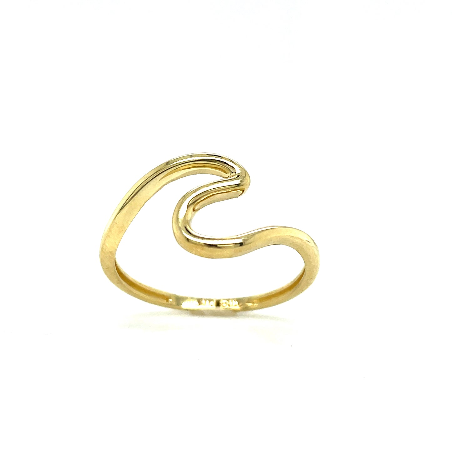 9ct Plain Gold Wave Dress Ring