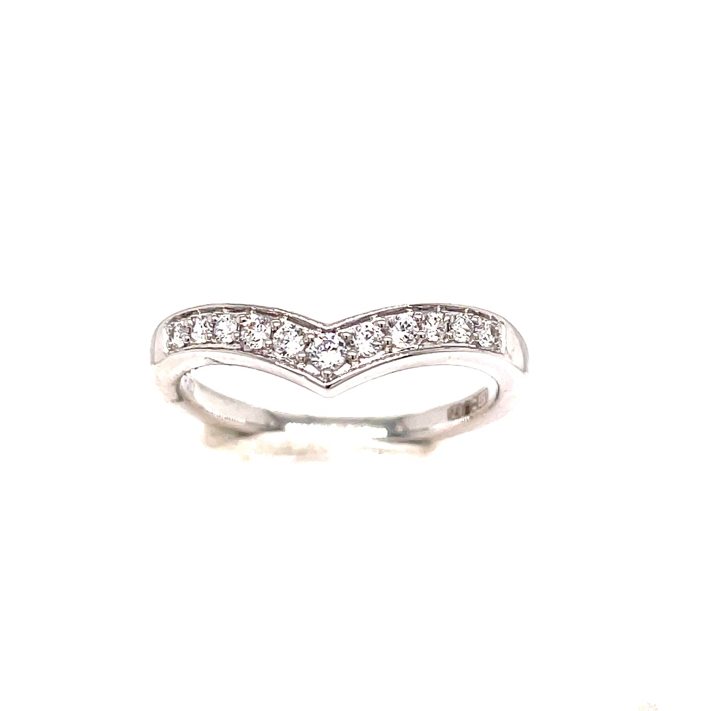 9ct Ring Wh Cz Et W/Bone
