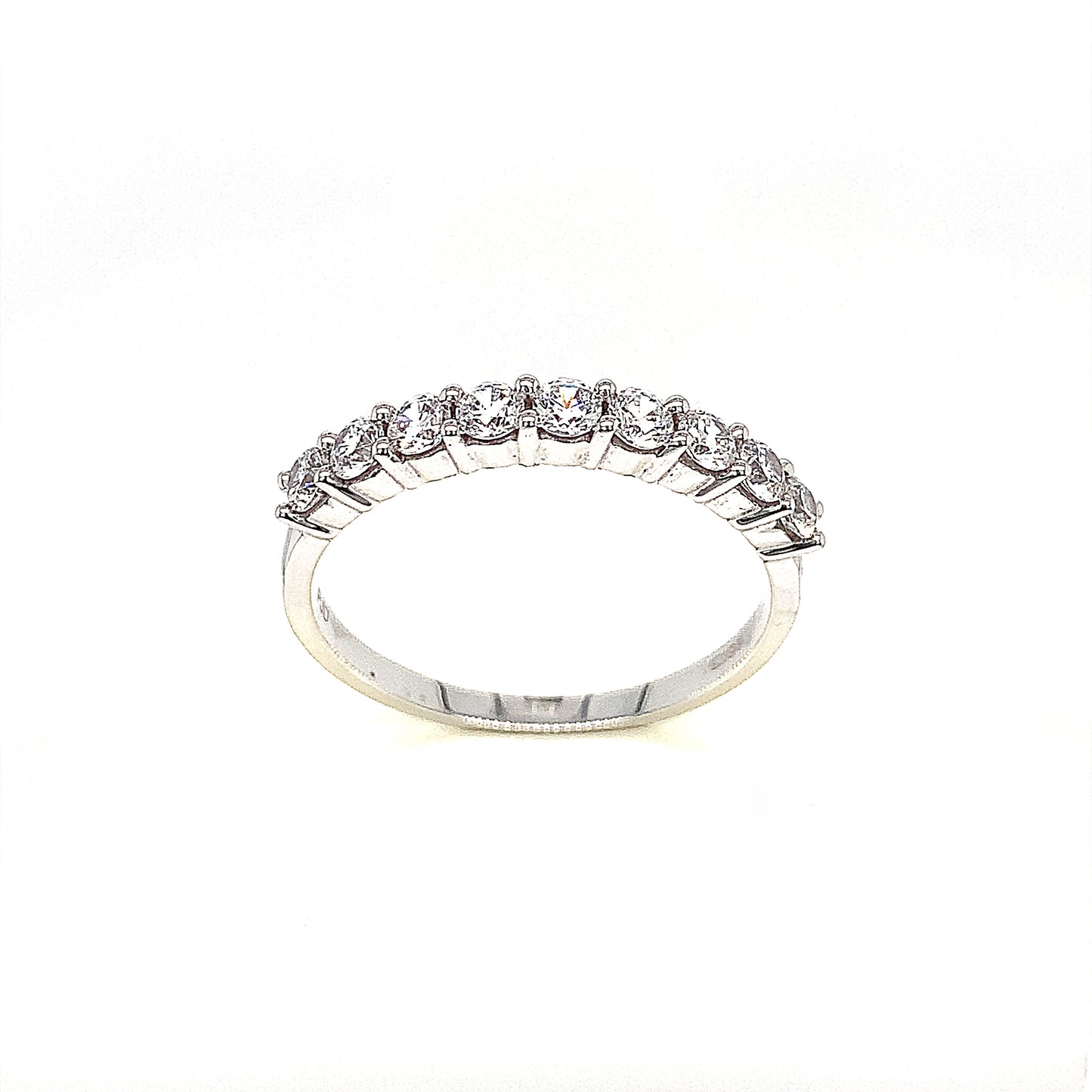 9ct White Gold Cubic Zirconia Claw Set Eternity Ring