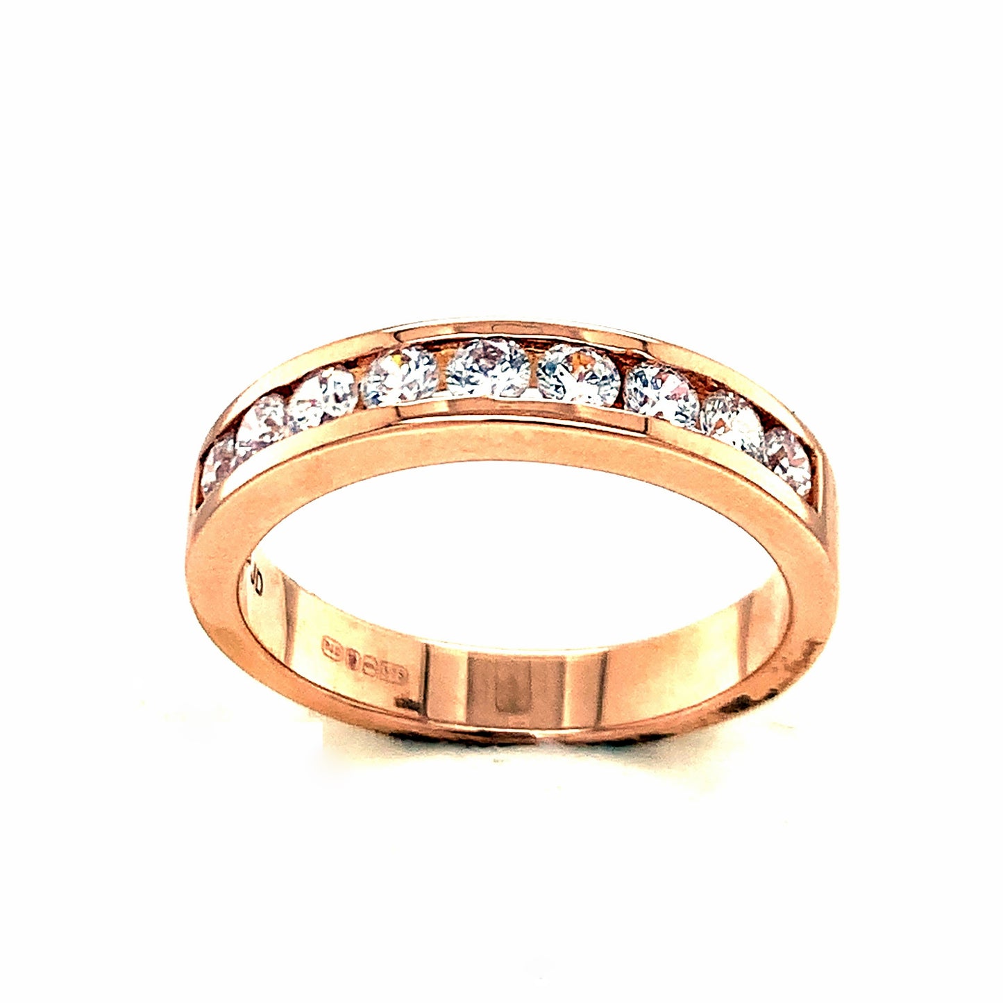 9ct Rose Gold Cubic Zirconia Eternity Dress Ring