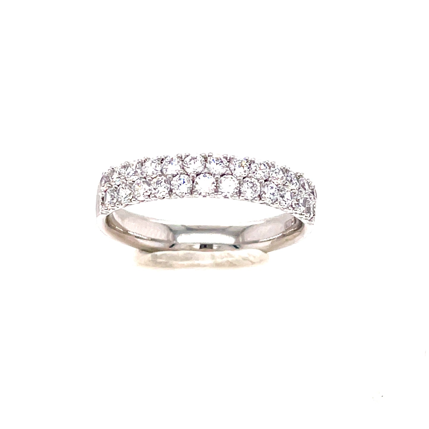 9ct White Gold Eternity Cubic Zirconia Dress Ring