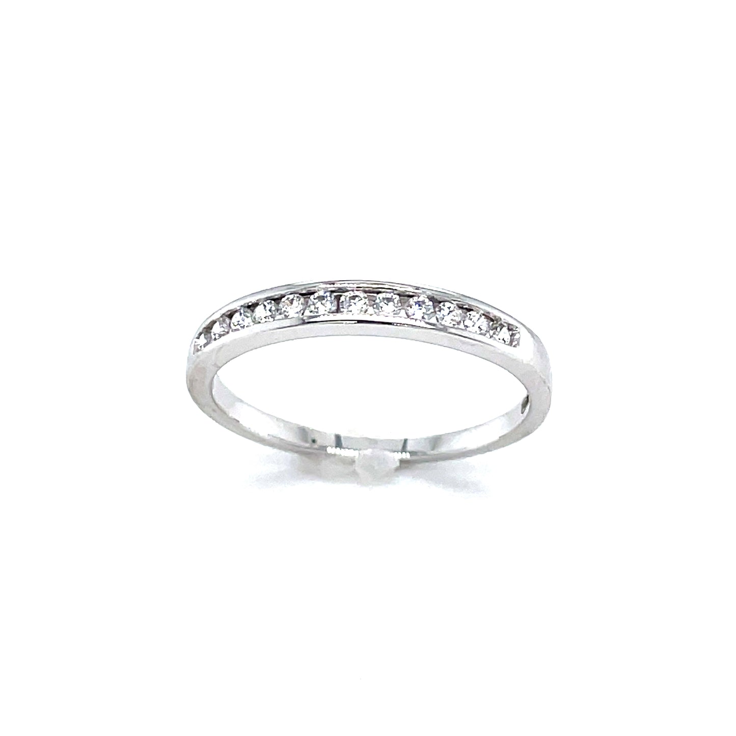 9ct White Gold Cubic Zirconia Eternity Dress Ring