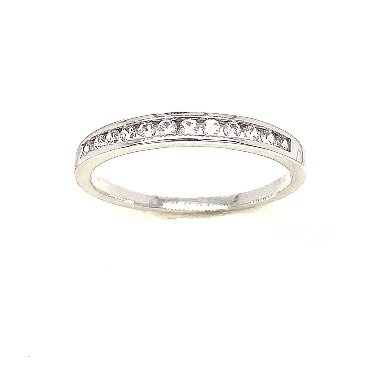 9ct White Gold Cubic Zirconia Eternity Dress Ring