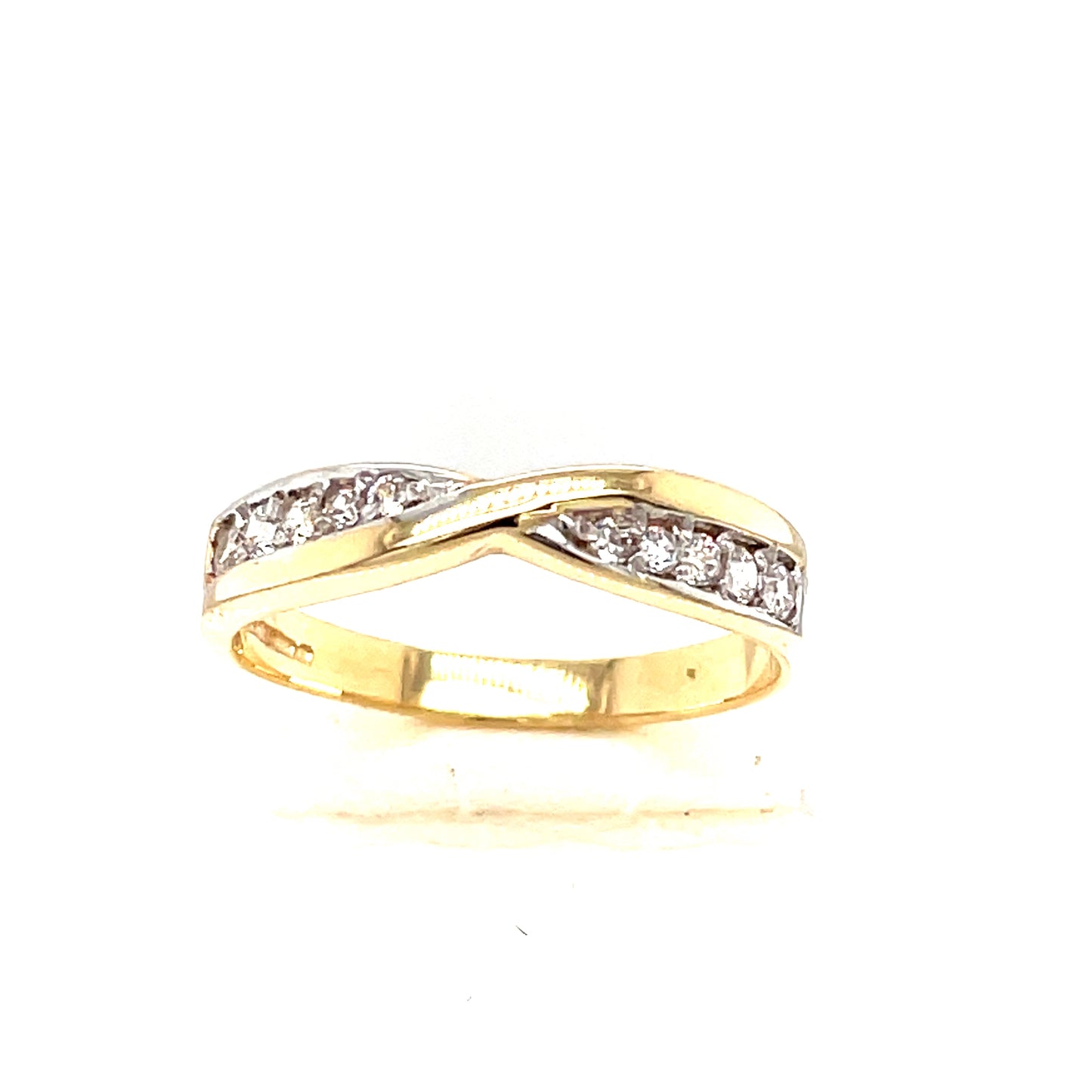 9ct Cubic Zirconia 10stone Crossover Eternity Ring