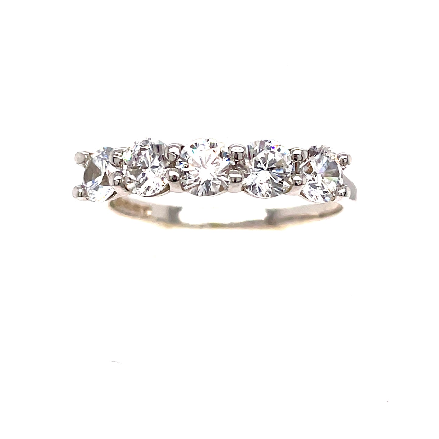 9ct White Gold 5 Stone Cubic Zirconia Eternity Ring