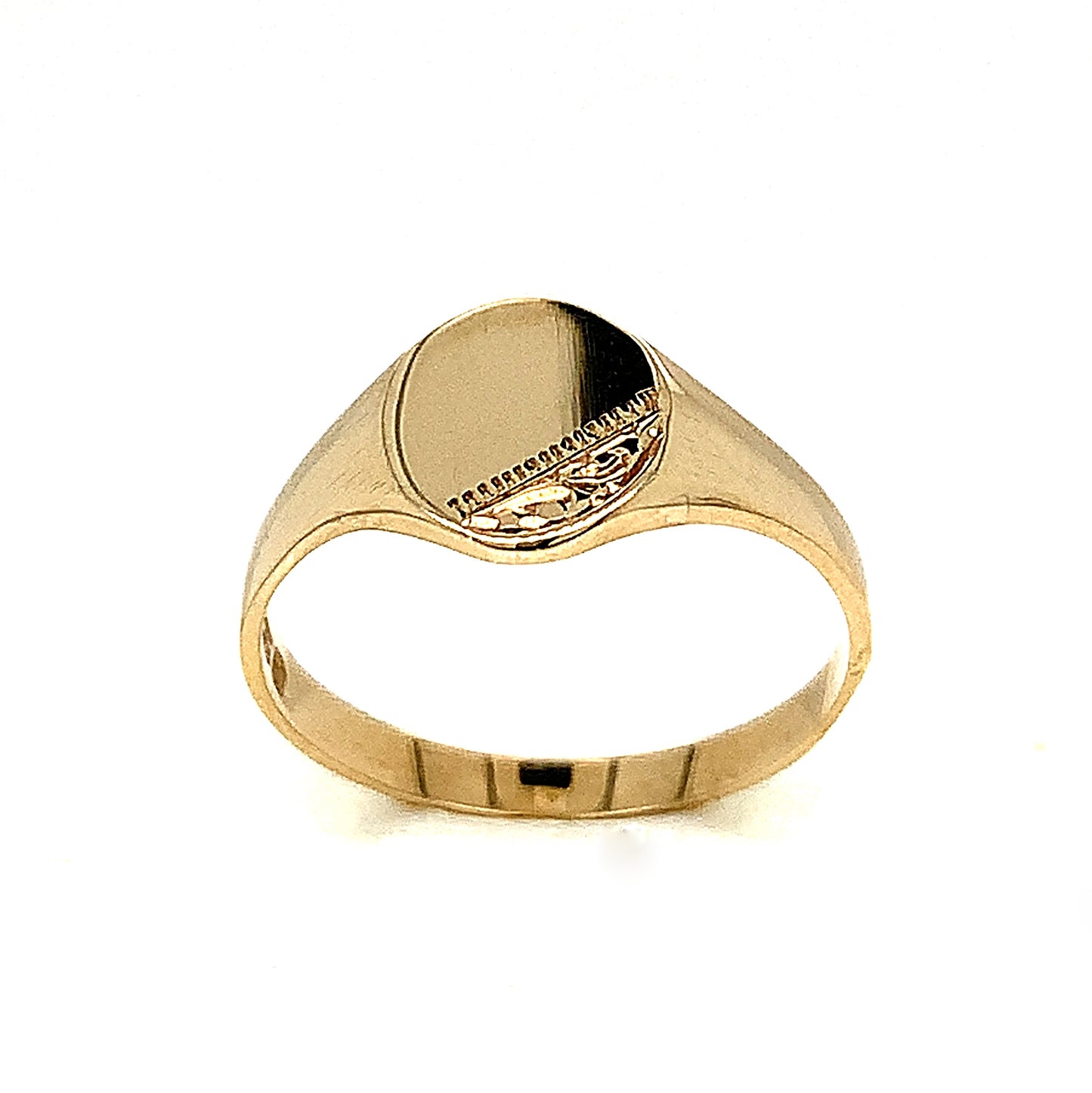 9ct Kids Half Engraved Signet Ring