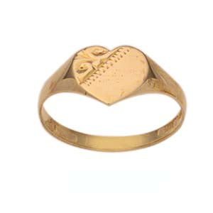 9ct Ring Signet Hrt Maids
