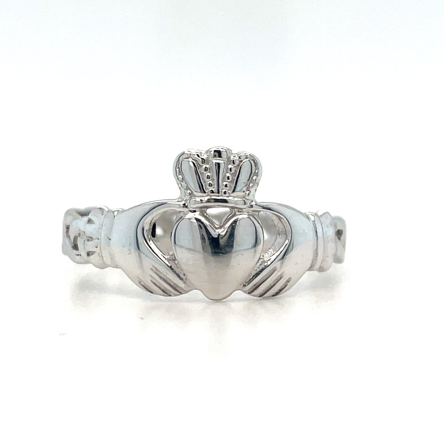 10ct White Gold Claddagh Ring