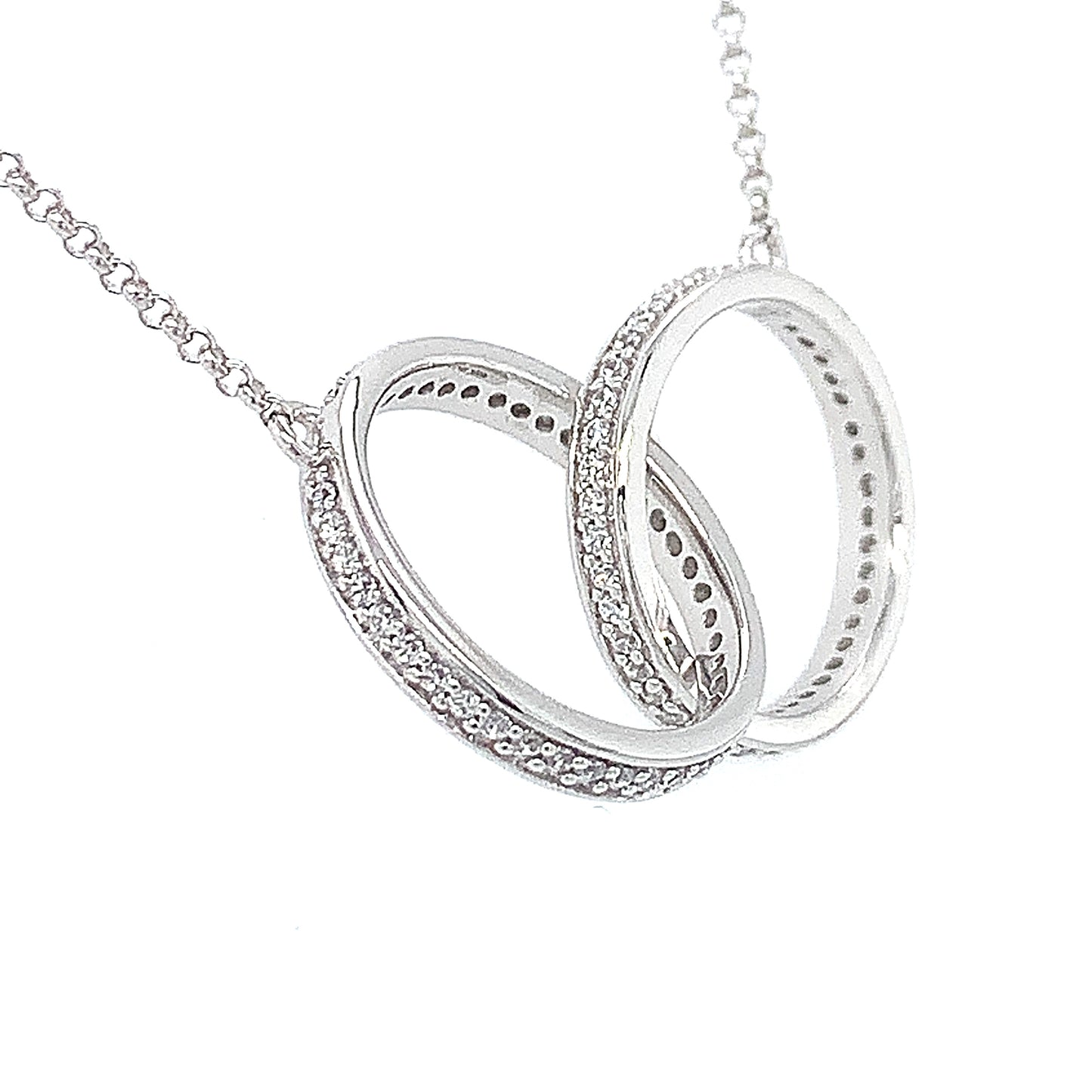 9ct Double Ring / Partnership Cubic Zirconia Pendant
