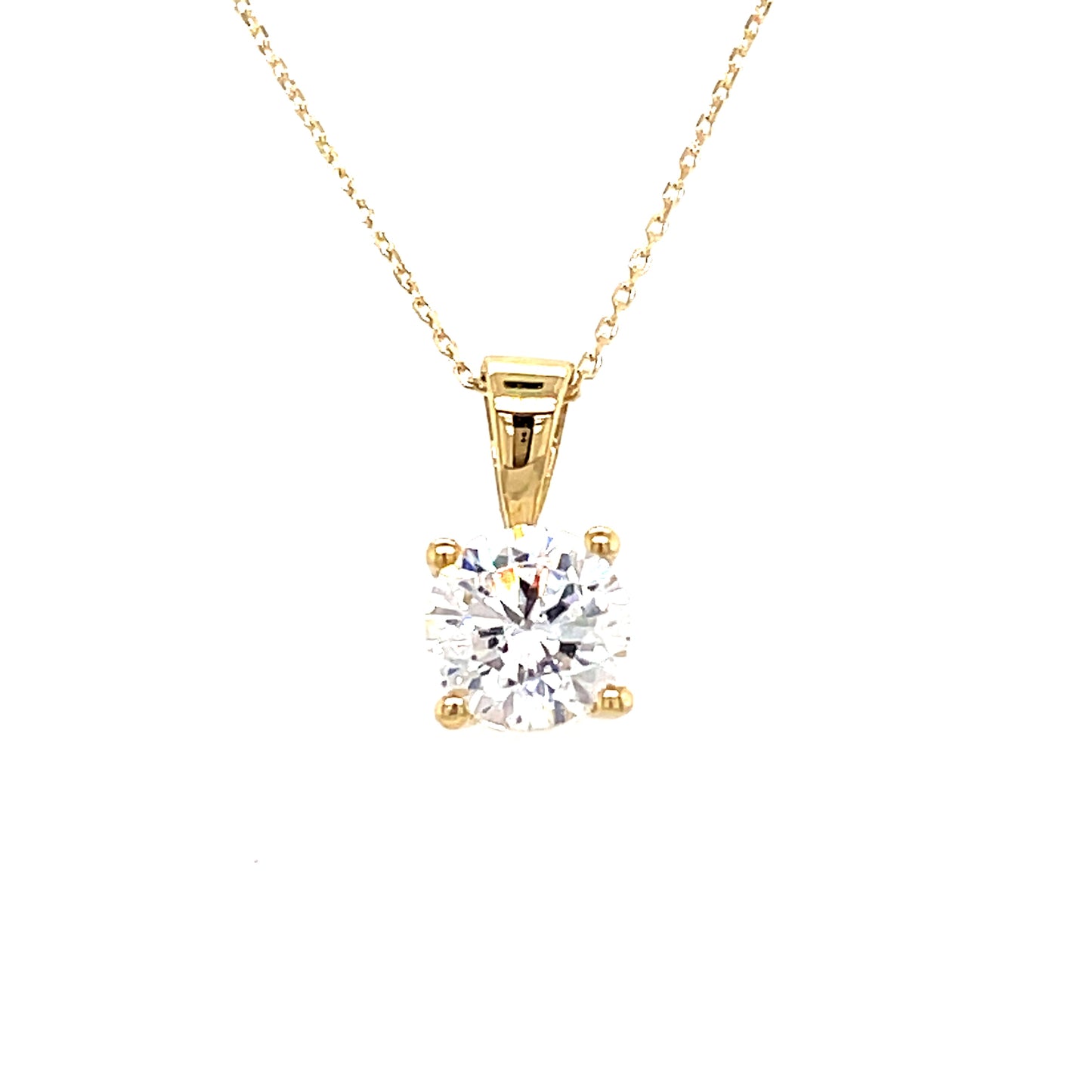 9ct 6mm Round Four Claw Cubic Zirconia Pendant