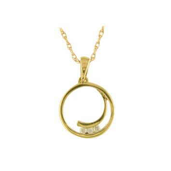 9ct Open Circle With Cubic Zirconia Pendant