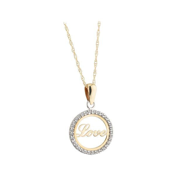 9ct Love Cubic Zirconia Pendant