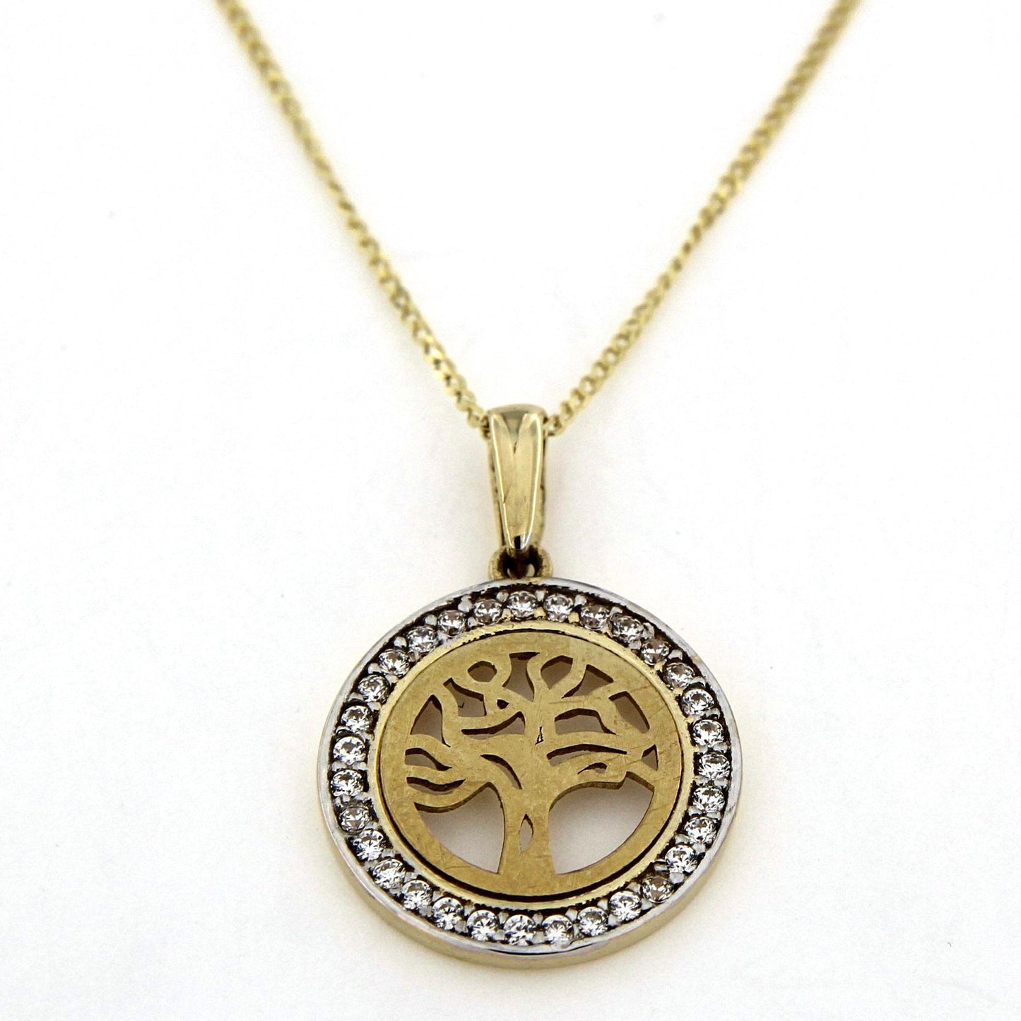9ct Cubic Zirconia Tree Of Life Pendant