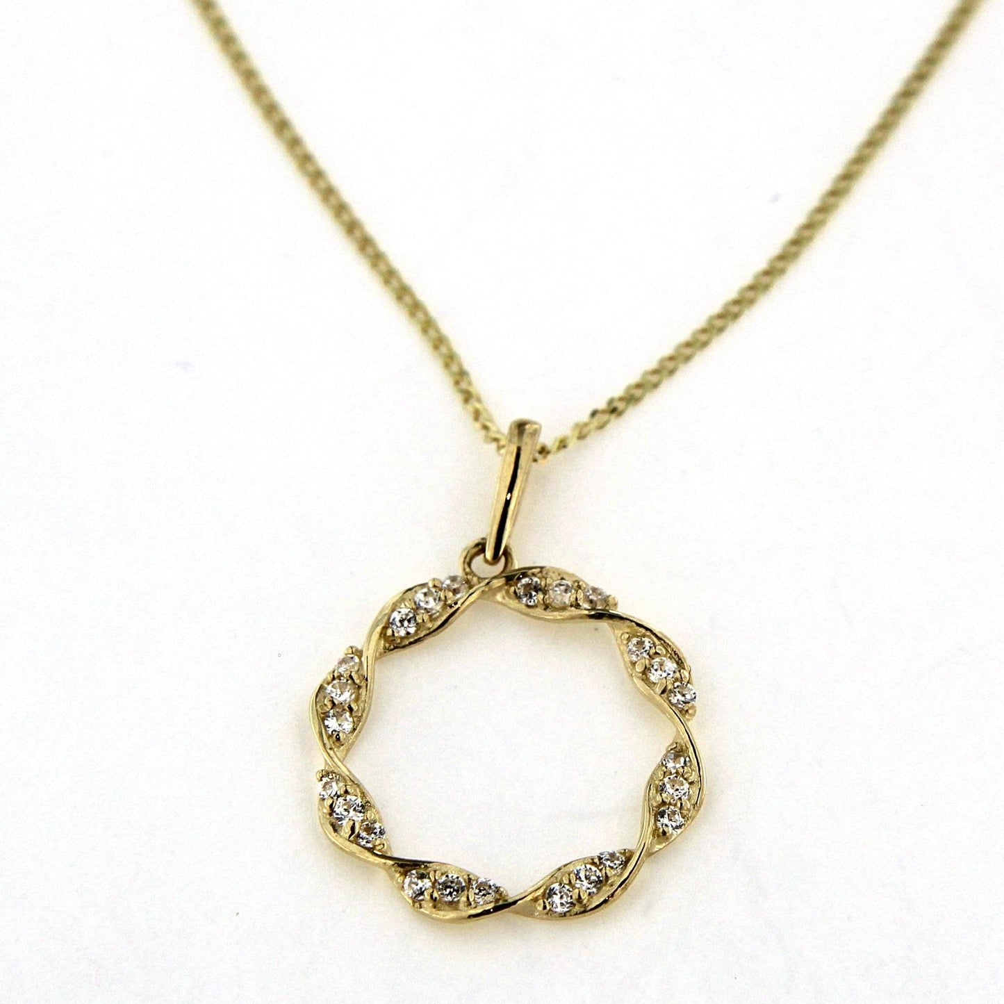 9ct Cubic Zirconia Open Circle Pendant