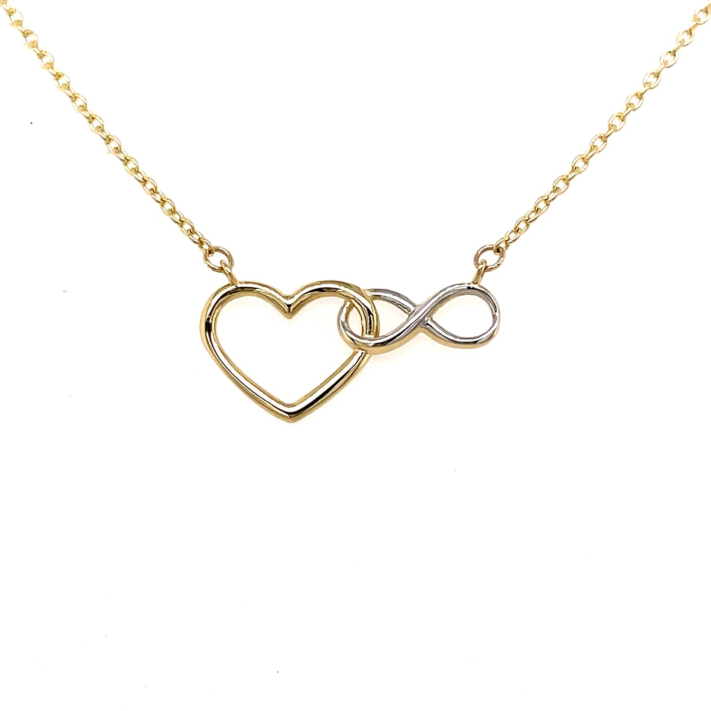 9ct Two Colour Heart And Infinity Pendant