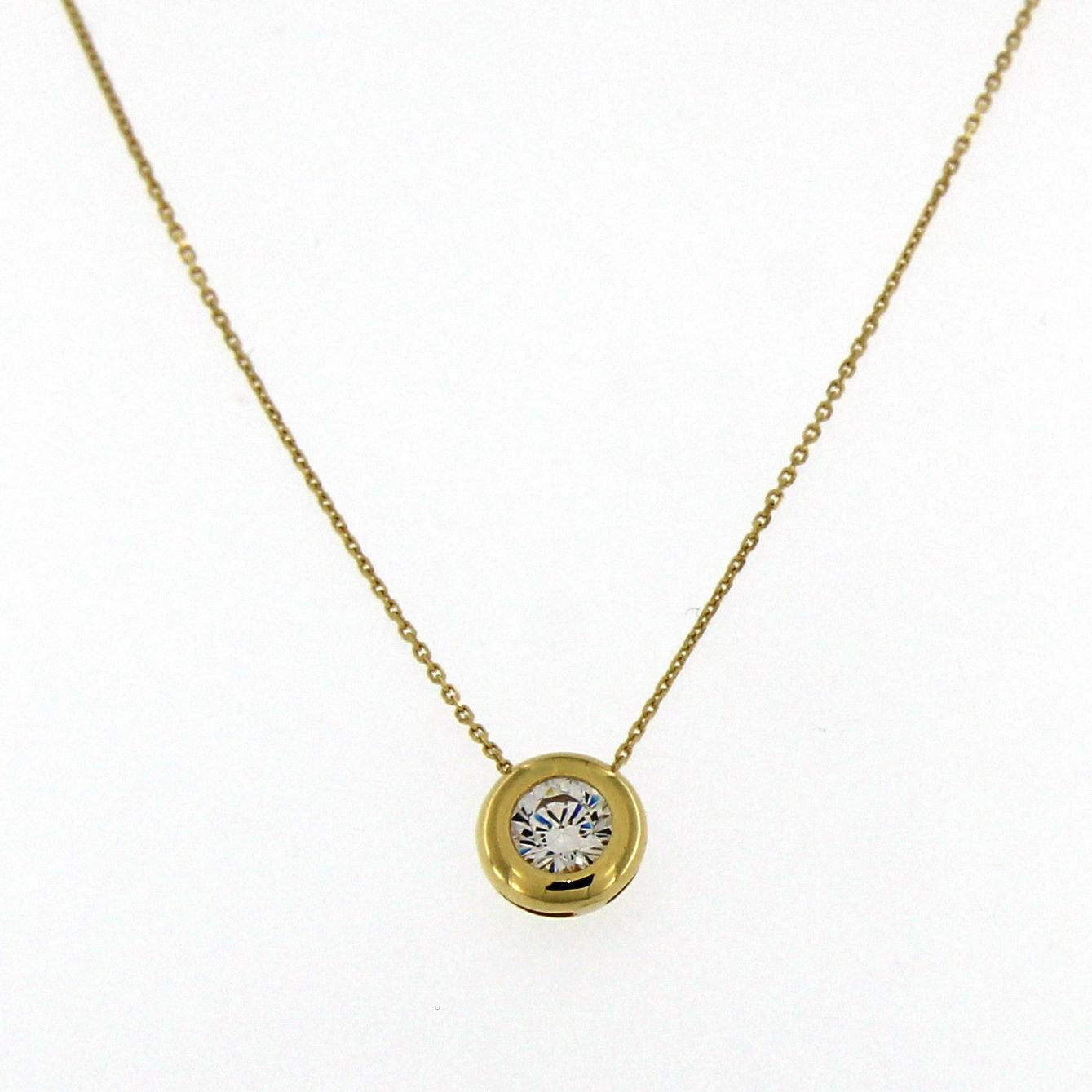 9ct Rubover Cubic Zirconia Pendant