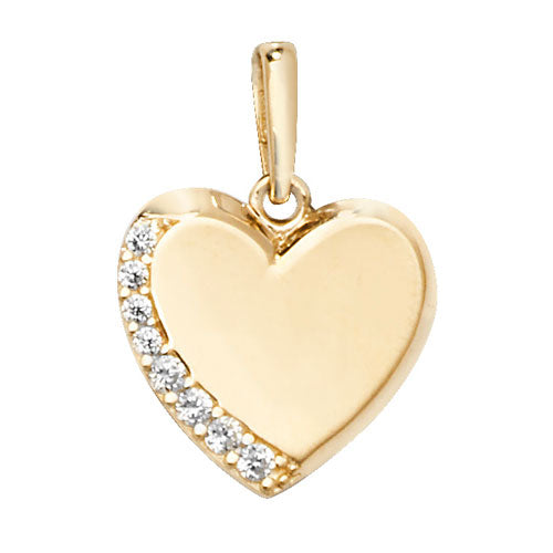 9ct Cubic Zirconia Heart Pendant