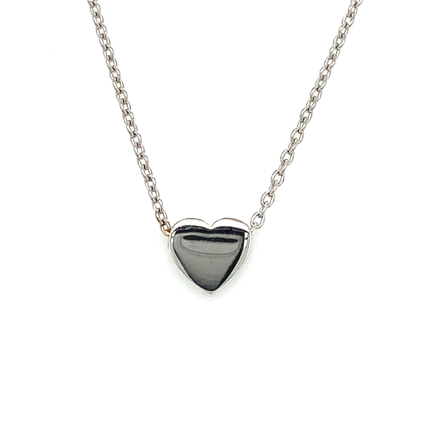 9ct White Gold Small Heart Pendant